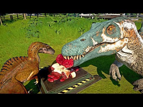🌍 Jurassic World Evolution - Spinosaurus Vs Spinoraptor Vs Indoraptor Eating Together!