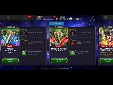 5X Chances At A 6 Star Man-Thing Crystal Opening- Marvel Contest Of Champions