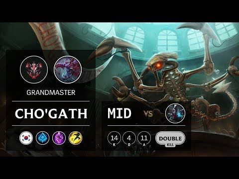 Cho'Gath Mid vs Ekko - KR Grandmaster Patch 9.11