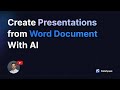 Create presentations from a Word document with AI