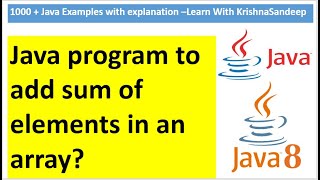 How to add sum of elements in an array in java?