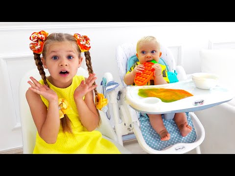Diana and Roma play with Baby Oliver | Best videos with little brother