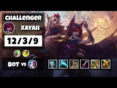 Xayah Gameplay Challenger Replay S11 - 11.8 Bot Lane (12/3/9) - NA