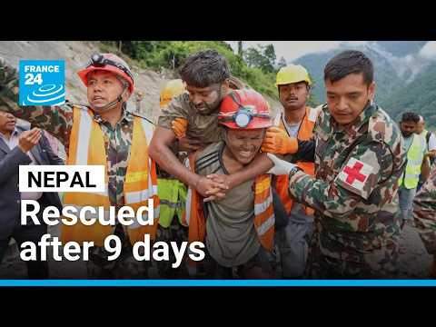 Two trapped workers rescued from mud-clogged tunnel 9 days after Nepal floods