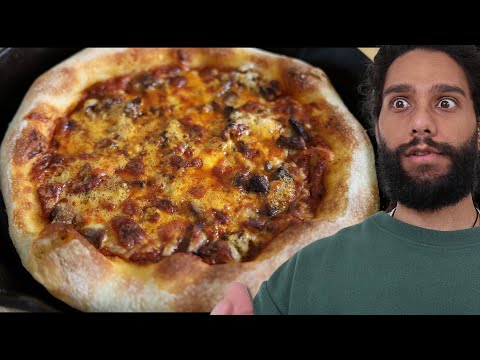Cast iron pan pizza recipe | Cooking vlog