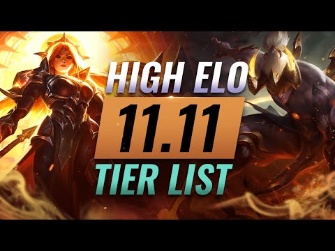 HIGH ELO Best Champions TIER List - League of Legends Patch 11.11