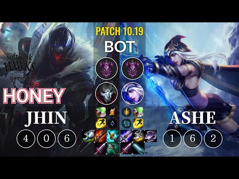 SHG Honey Jhin vs Ashe Bot - KR Patch 10.19