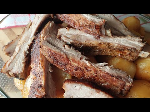 🌺 Svinjska rebra pečena u rerni sa krompirom - Baked pork ribs 🌸