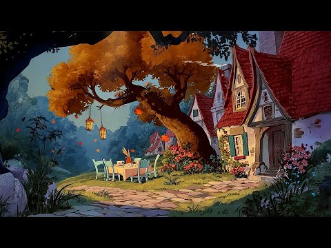 Enchanted Autumn ✨Soft Disney Vibes 🎧 Disney Oldies Playing in Another Room (Babbling Brook Sounds )