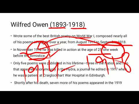 Wilfred Owen | A War Poet | Themes and Style | Explained in Urdu/Hindi