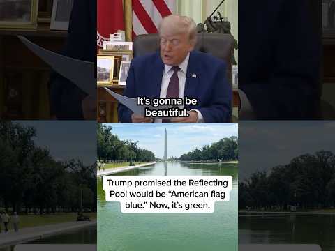 Trump promised the Reflecting Pool would be 'American flag blue.' Now, it's green