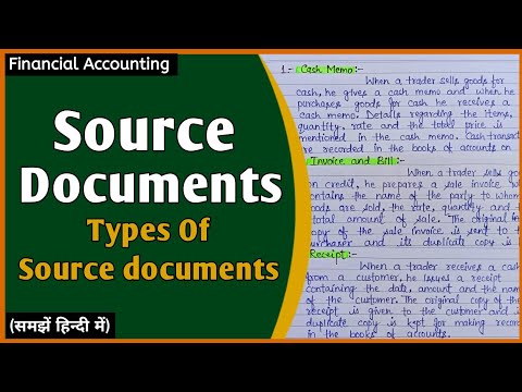 Source Documents In Accounting | Types Of Source Documents In Hindi |