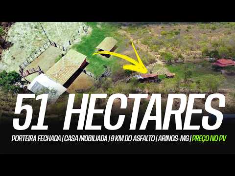 LINDO SÍTIO 51 ha | PORTEIRA FECHADA | CASA MOBILIADA | 9 km DO ASFALTO | ARINOS-MG | PREÇO NO PV