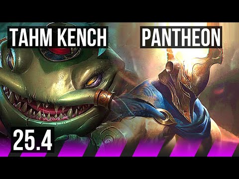 TAHM KENCH & Jhin vs PANTHEON & Ezreal (SUP) | 1/1/7 | KR Challenger | 25.4