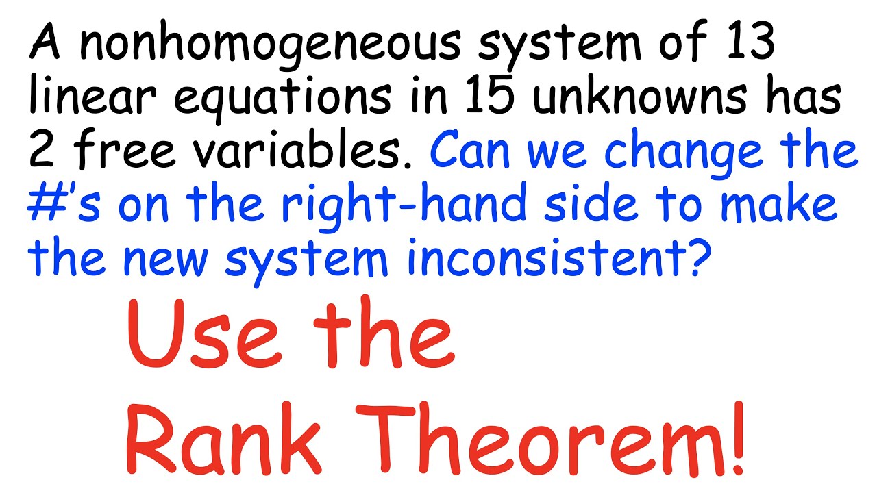 Rank Theorem Examples, Discrete Linear Dynamical System Example (Eigenvalues and Eigenvectors)