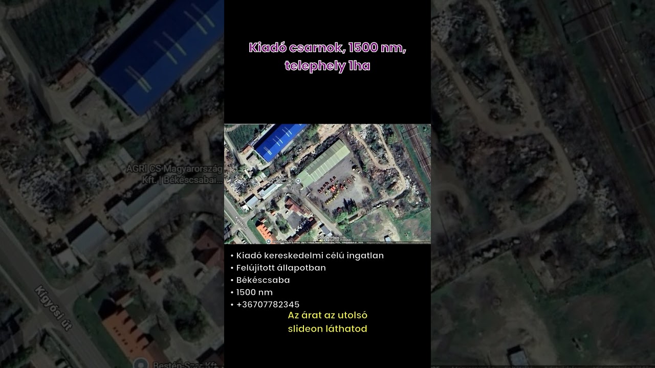 Kiadó ipari ingatlan, Békéscsaba 10 szoba 1500 m² 2.3 M Ft/hó + Áfa