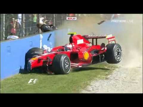 Monza 2007 Kimi Räikkönen Huge Crash in FP3 💥 Suspension Failure at over 300 kmh - German Commentary