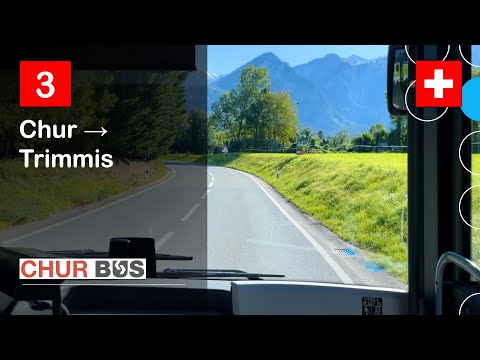 [4K] 🇨🇭 Cab Ride: CHUR BUS | 3: Chur → Trimmis | MAN Lion's City 12 C Hybrid