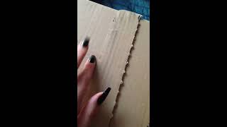 ASMR fresh cardboard box scratch long natural real sexy nails black cutepolish