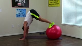 15 Min Exercise Ball Ab Exercise - HASfit Stability Ball Abdominal Workout Ball Abs Exercise