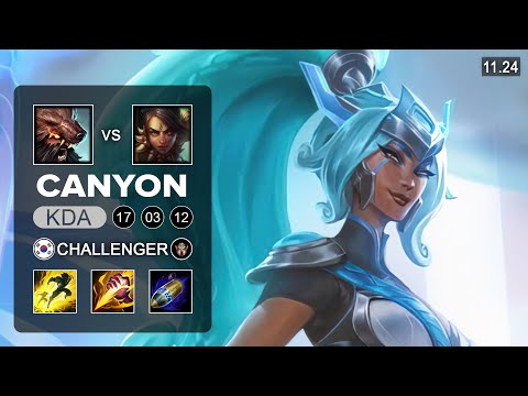 Canyon Nidalee Jungle vs Urdy - KR Challegner - PreSeason 12 Patch 11.24