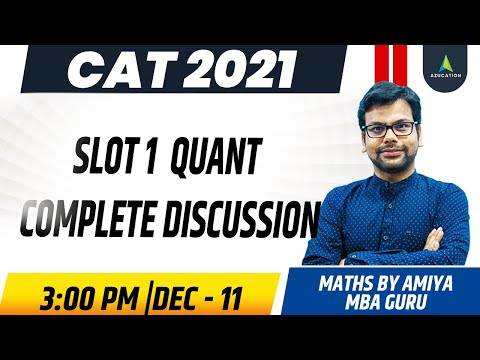 CAT 2021 SLOT 1 Quant Solution Discussion & Learning | Detailed CAT 2021 Question  Answers