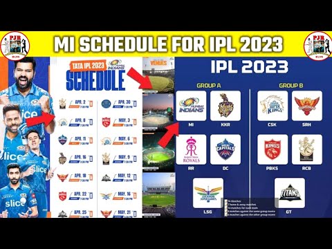 Mumbai Indians schedule 2023 | mi schedule 2023 | mumbai indians all 14 Match time table 2023