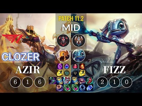 T1 Clozer Azir vs Fizz Mid - KR Patch 11.2