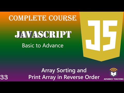 Sort And Reverse Array In Javascript In Urdu Hindi