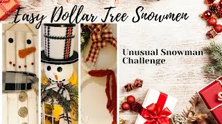 *NEW* EASY DOLLAR TREE DIY SNOWMEN - Unusual Snowmen Challenge