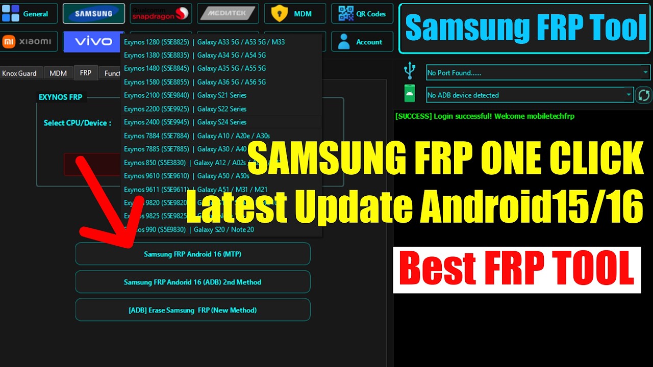 All Samsung FRP Bypass One Click 2026 Android 15/16 (MTP Mode Tool) Latest Update | FRP Unlock