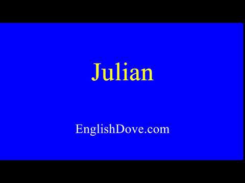 How to pronounce Julian in American English.
