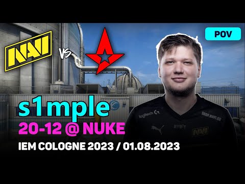 CSGO POV NAVI s1mple (20/12) vs Astralis (nuke) @ IEM Cologne 2023 / Aug 1, 2023