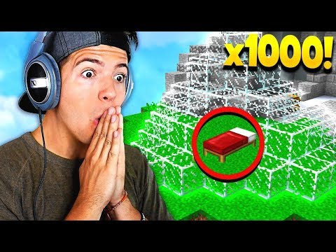 OP 1,000 GLASS BED DEFENSE! (Minecraft Bedwars with Jesse)