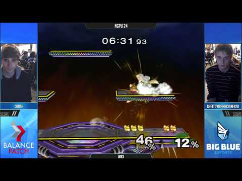 NGPU 24 SSBM - Crush (Fox, Marth) vs. GWM420 (Red Fox) - Melee WQF