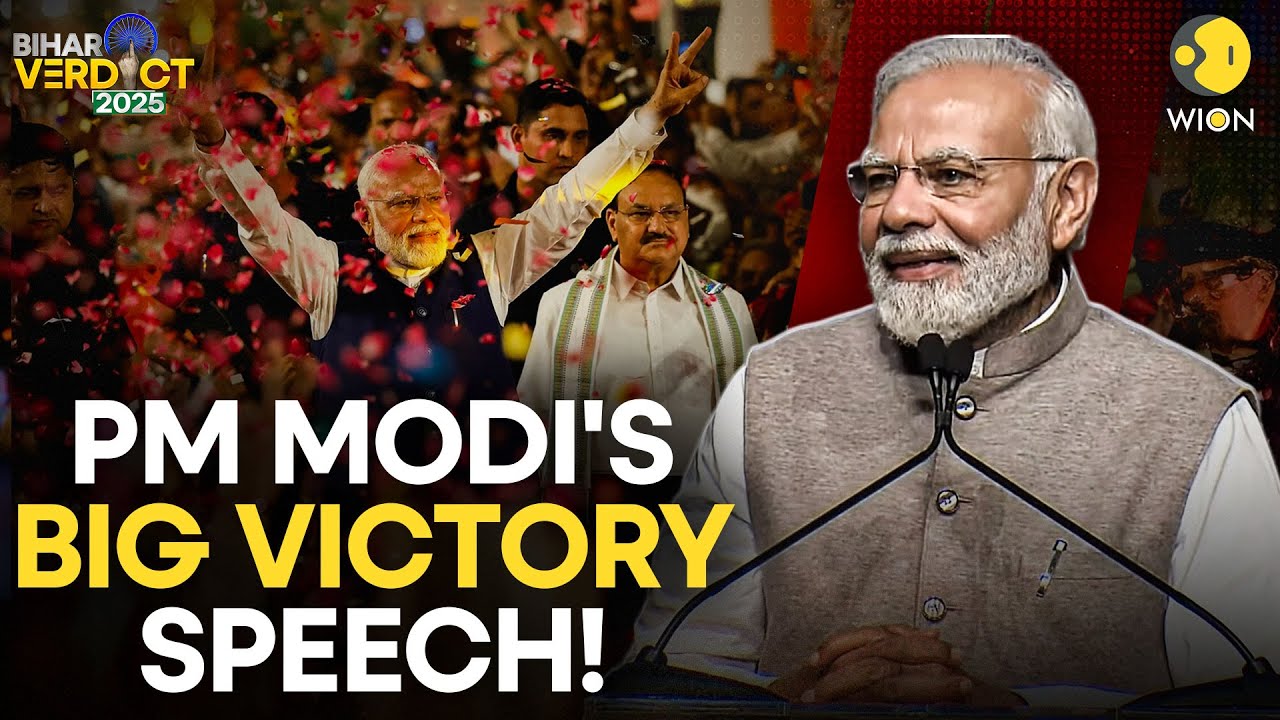 PM Modi LIVE: PM Modi's Big Announcement From BJP HQ, NDA's Bihar Win Shifts Political Game | WION