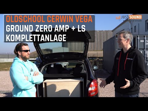Oldschool Cerwin Vega Stroker an Ground Zero GZCA4.200 Endstufe - Anlage im Skoda Fabia