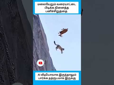 மலையேறும் வரையாட்டை பிடிக்க நினைத்த பனிச்சிறுத்தை #shorts