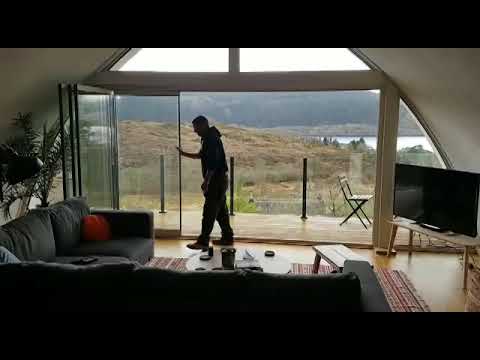 Frameless Glass Curtain Installation - 4 door combination, Argyll Scotland UK