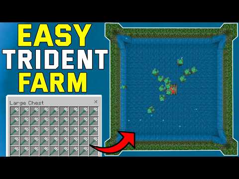 BEST & EASY Drowned Trident Farm Minecraft 1.21+ (Bedrock,Mcpe,Ps4,Xbox)