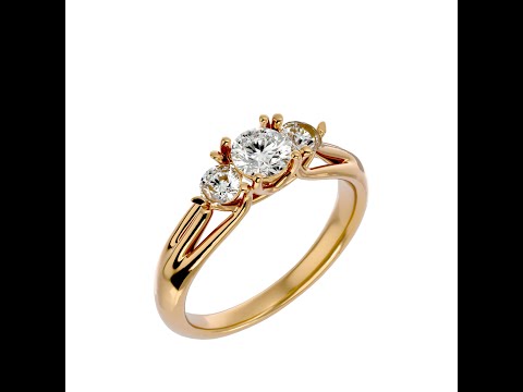 Inel de Logodna Tri-sparkle Aur Alb 18k Diamante Naturale - Grace