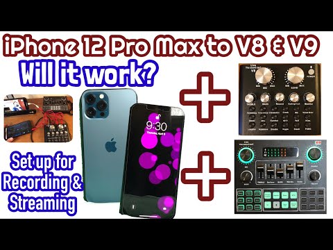 V8 and V9 Soundcard to iPhone 12 Pro Max- testing. Record and streaming set up