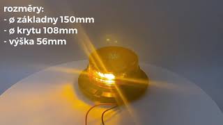 LED maják, 12-24V, 12x3W oranžový fix, ECE R65