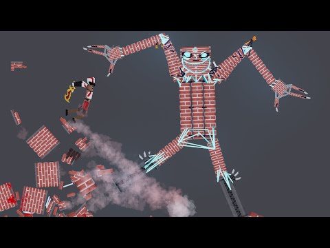 Kratos The God of War vs Brick Golems - People Playground 1.22.2