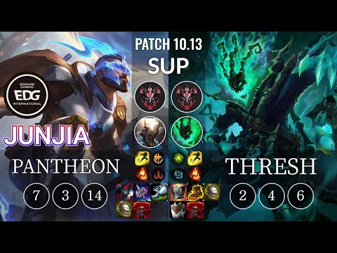 EDG JunJia Pantheon vs Thresh Sup - KR Patch 10.13