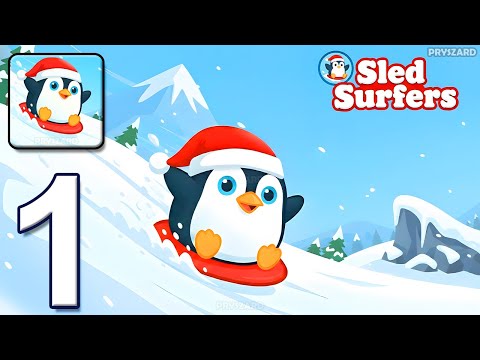 Sled Surfers - Gameplay Walkthrough Part 1 - Sled Winter Adventure (iOS, Android)