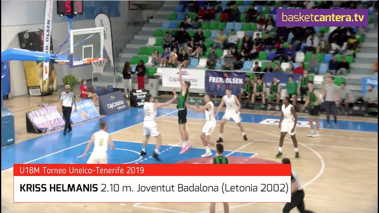 KRISS HELMANIS, 2.10m. Joventut (Letonia 2002) en Torneo Junior-U18M Tenerife (BasketCantera.TV)