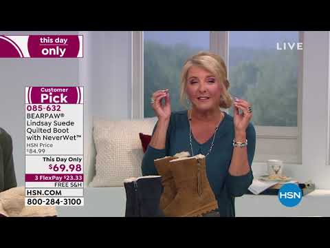 BEARPAW Lindsay Suede Quilted Boot with NeverWet