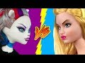 Clever Barbie Hacks vs Monster High Hacks Challenge! 16 Dolls Hacks And Crafts