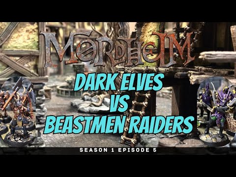 Mordheim Battle Report | Dark Elves vs Beastmen Raiders | Skirmish S1E5